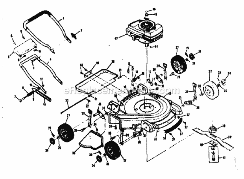 Page A Diagram and Parts List for 13191568  Craftsman Lawn Mower