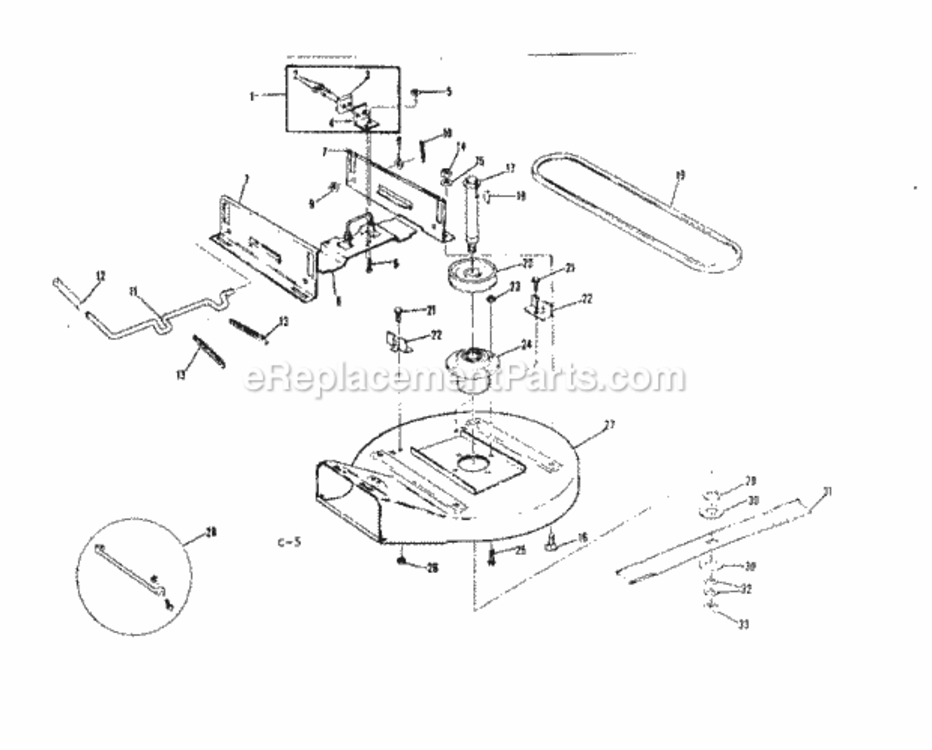 Page C Diagram and Parts List for 13196285  Craftsman Lawn Tractor