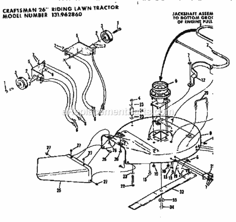 Page D Diagram and Parts List for 131962860  Craftsman Lawn Tractor