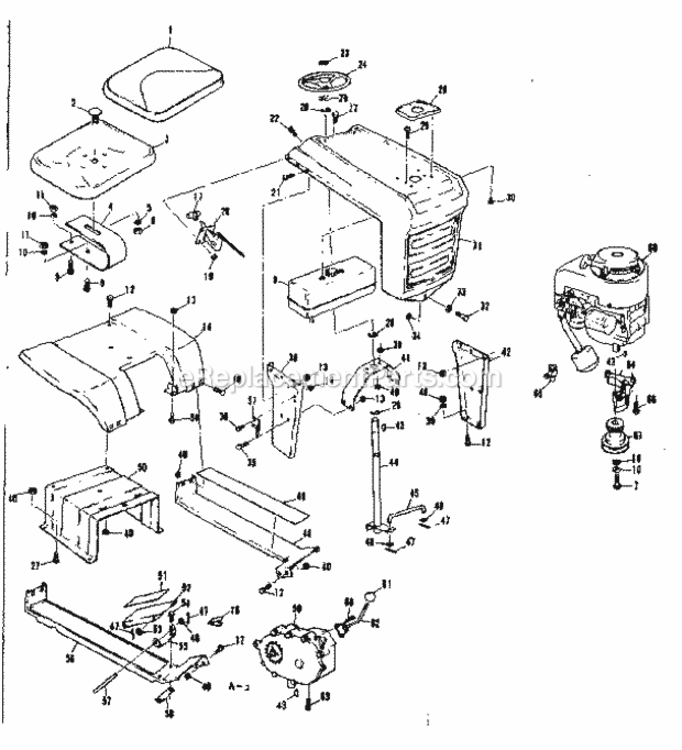 Page A Diagram and Parts List for 13196300  Craftsman Lawn Tractor