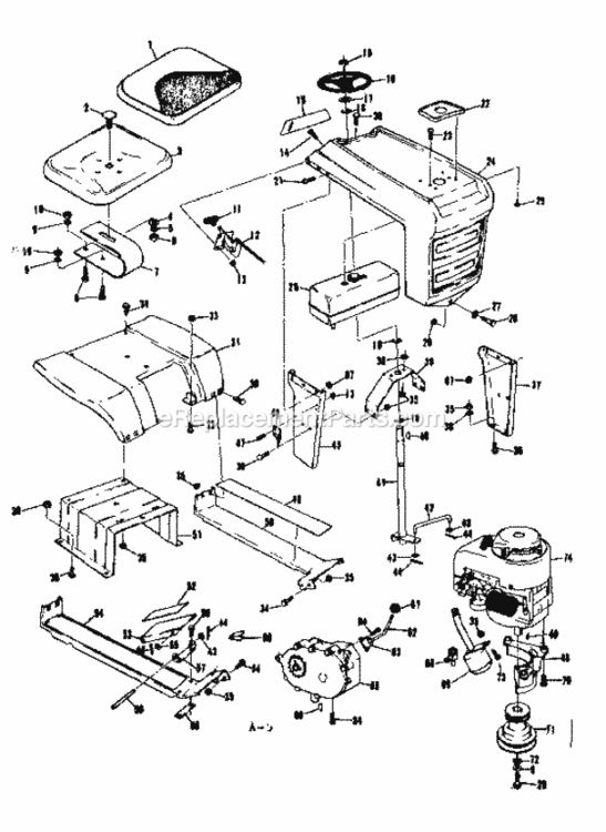 Page A Diagram and Parts List for 13196310  Craftsman Lawn Tractor