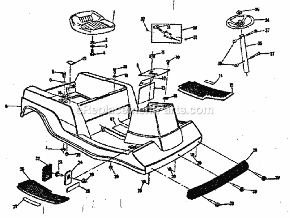 Page D Diagram and Parts List for 131963213  Craftsman Lawn Tractor