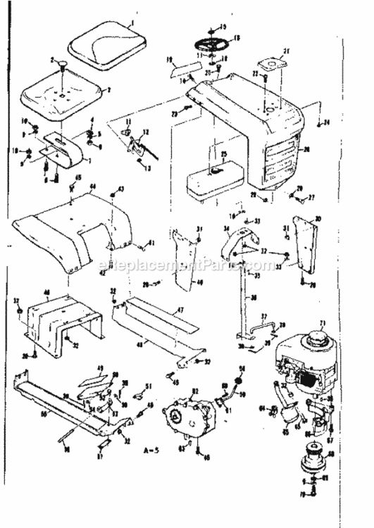 Page A Diagram and Parts List for 13196350  Craftsman Lawn Tractor