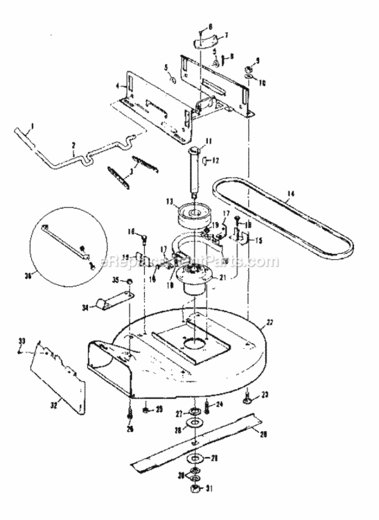 Page C Diagram and Parts List for 13196350  Craftsman Lawn Tractor