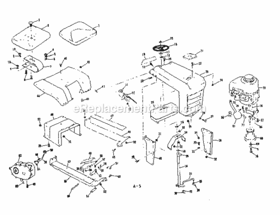 Page A Diagram and Parts List for 13196351  Craftsman Lawn Tractor