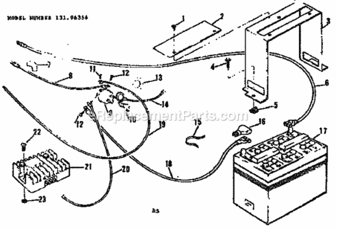 Page D Diagram and Parts List for 13196356  Craftsman Lawn Tractor