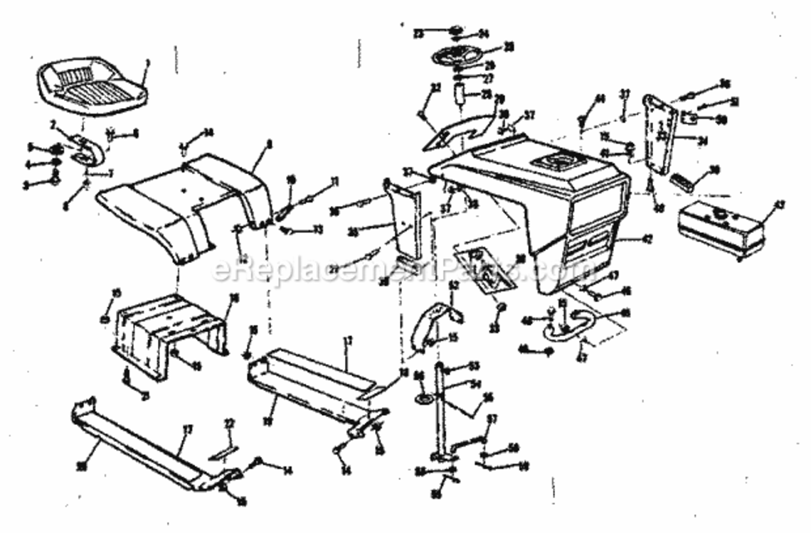Page B Diagram and Parts List for 13196361  Craftsman Lawn Tractor