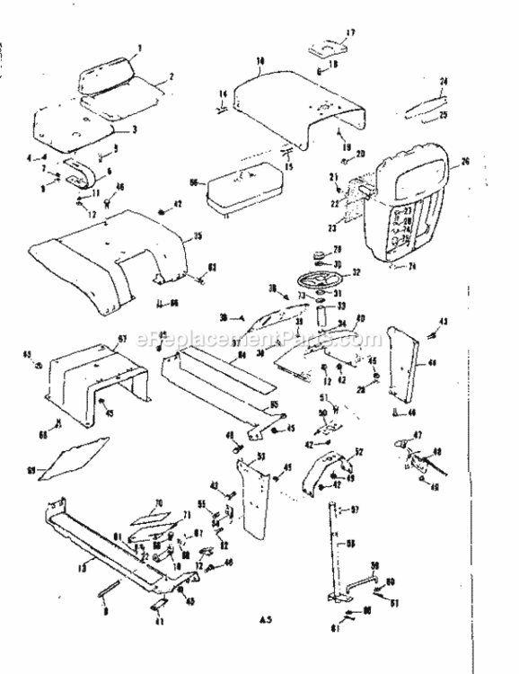 Page A Diagram and Parts List for 13196400  Craftsman Lawn Tractor