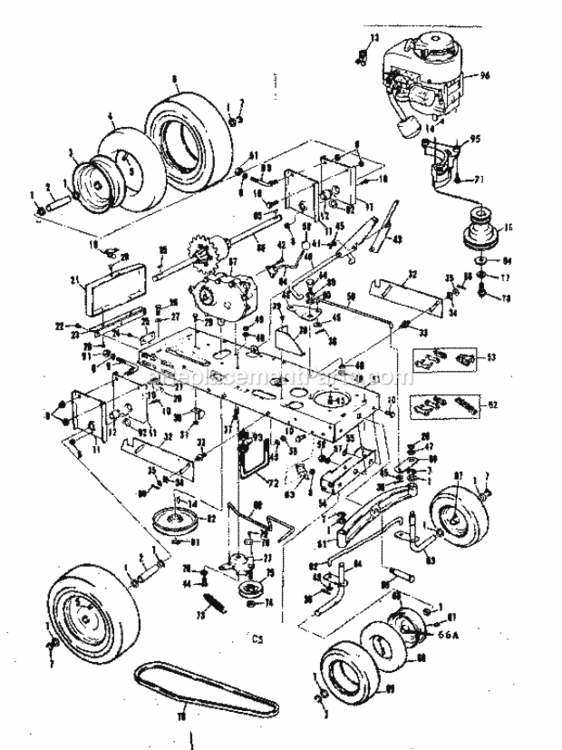 Page C Diagram and Parts List for 13196400  Craftsman Lawn Tractor