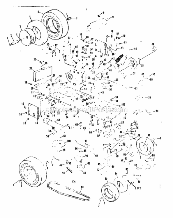 Page E Diagram and Parts List for 13196410  Craftsman Lawn Tractor
