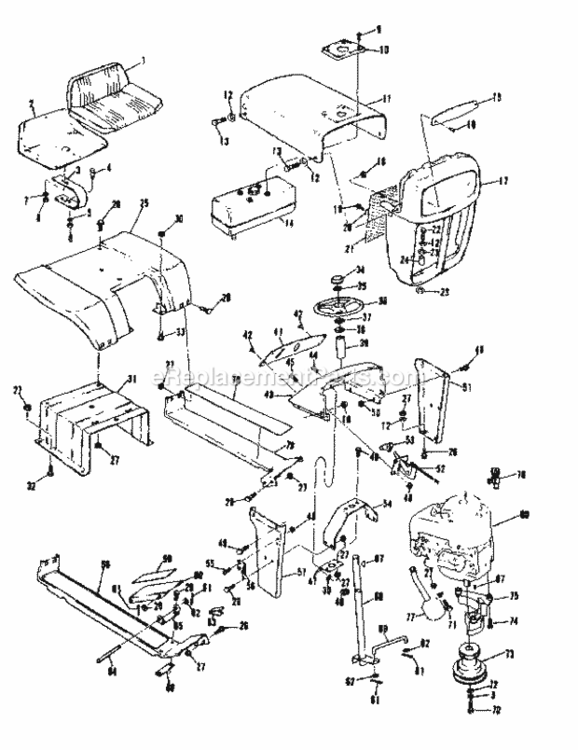 Page A Diagram and Parts List for 13196412  Craftsman Lawn Tractor