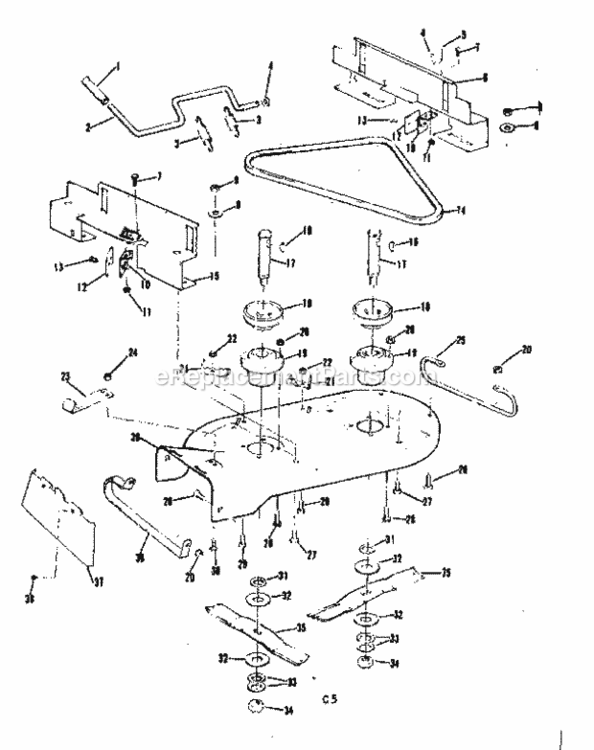 Page C Diagram and Parts List for 13196412  Craftsman Lawn Tractor