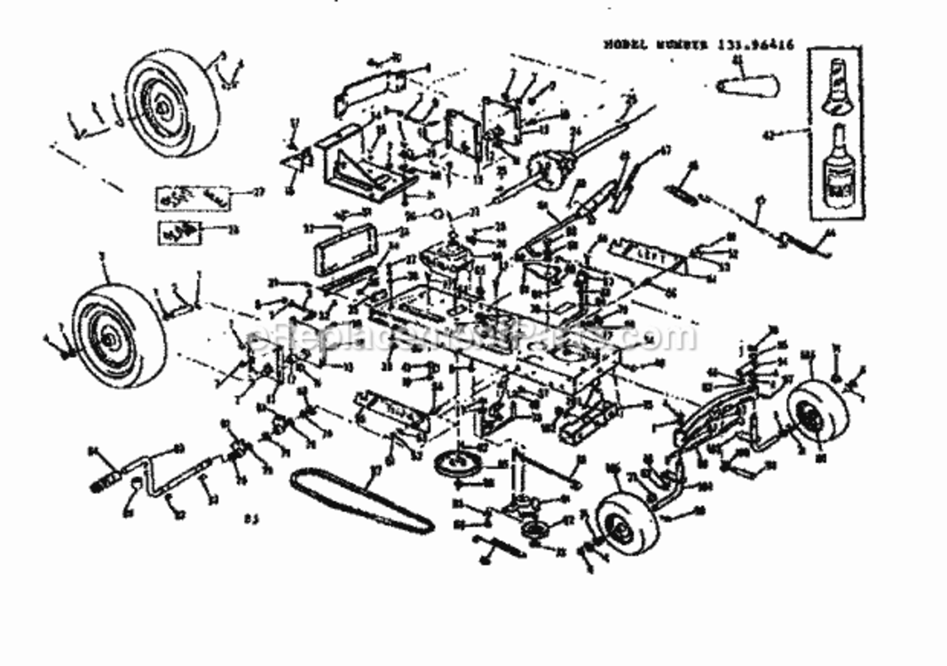 Page B Diagram and Parts List for 13196416  Craftsman Lawn Tractor
