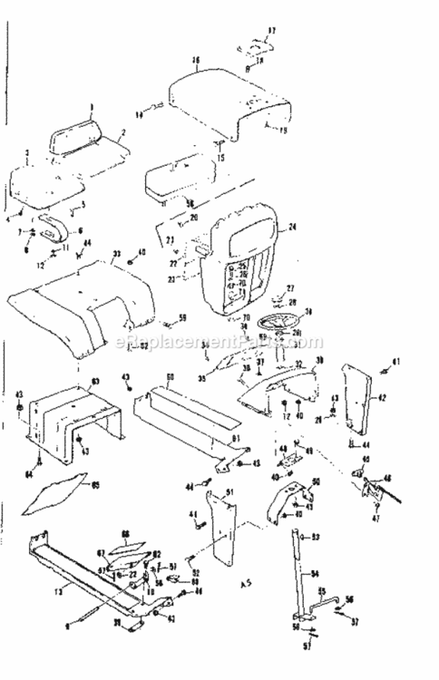 Page A Diagram and Parts List for 13196450  Craftsman Lawn Tractor