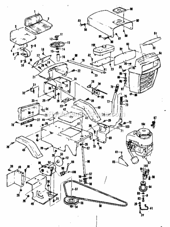 Page A Diagram and Parts List for 13196501  Craftsman Lawn Tractor