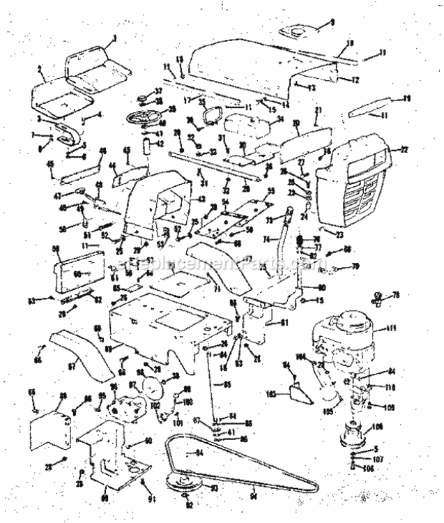 Page A Diagram and Parts List for 13196512  Craftsman Lawn Tractor