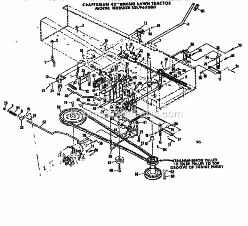 Page B Diagram and Parts List for 131965300  Craftsman Lawn Tractor