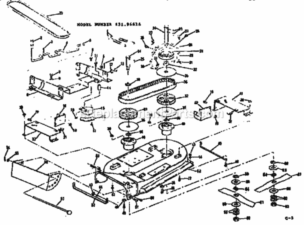Page C Diagram and Parts List for 13196616  Craftsman Lawn Tractor