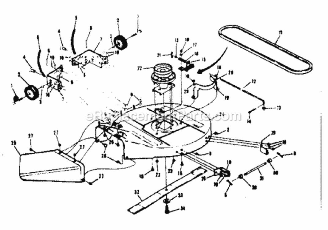Page D Diagram and Parts List for 13196800  Craftsman Lawn Tractor