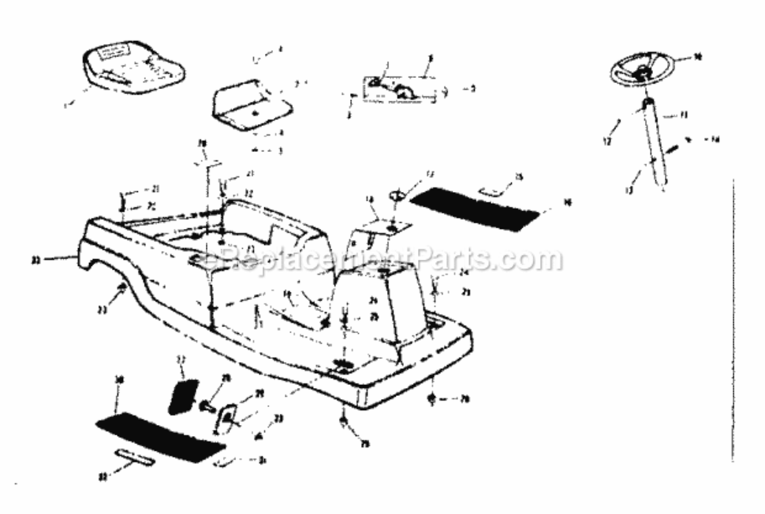 Page A Diagram and Parts List for 13196810  Craftsman Lawn Tractor