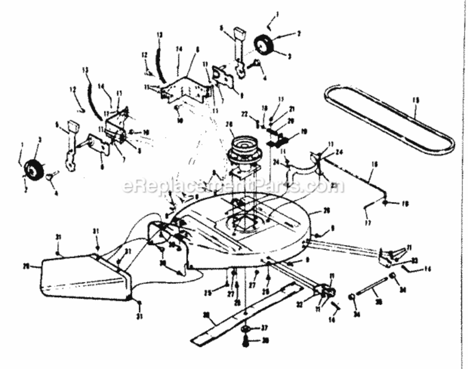 Page D Diagram and Parts List for 13196810  Craftsman Lawn Tractor