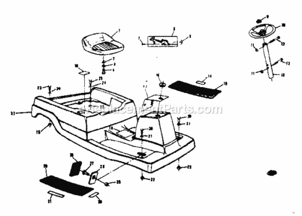 Page A Diagram and Parts List for 13196830  Craftsman Lawn Tractor