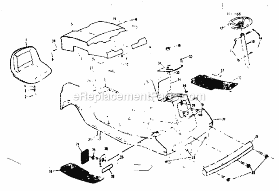 Page A Diagram and Parts List for 13196860  Craftsman Lawn Tractor