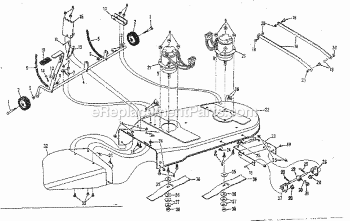 Page C Diagram and Parts List for 13196860  Craftsman Lawn Tractor