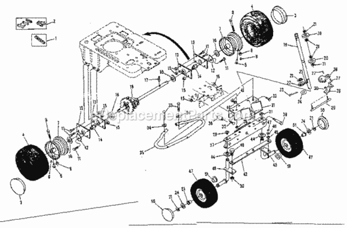 Page D Diagram and Parts List for 13196860  Craftsman Lawn Tractor