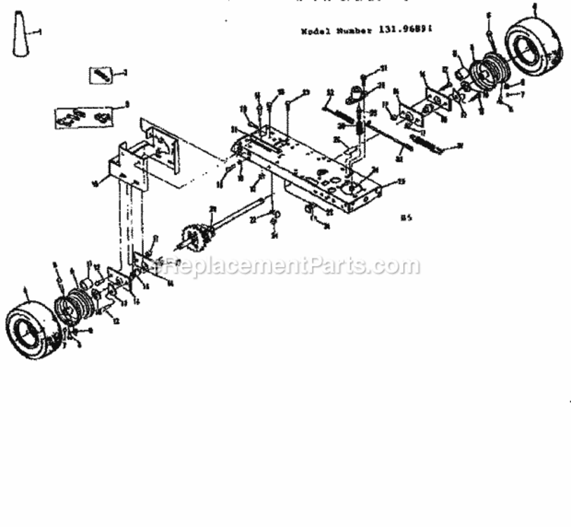 Page B Diagram and Parts List for 13196891  Craftsman Lawn Tractor