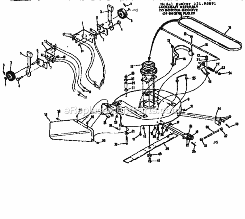 Page D Diagram and Parts List for 13196891  Craftsman Lawn Tractor