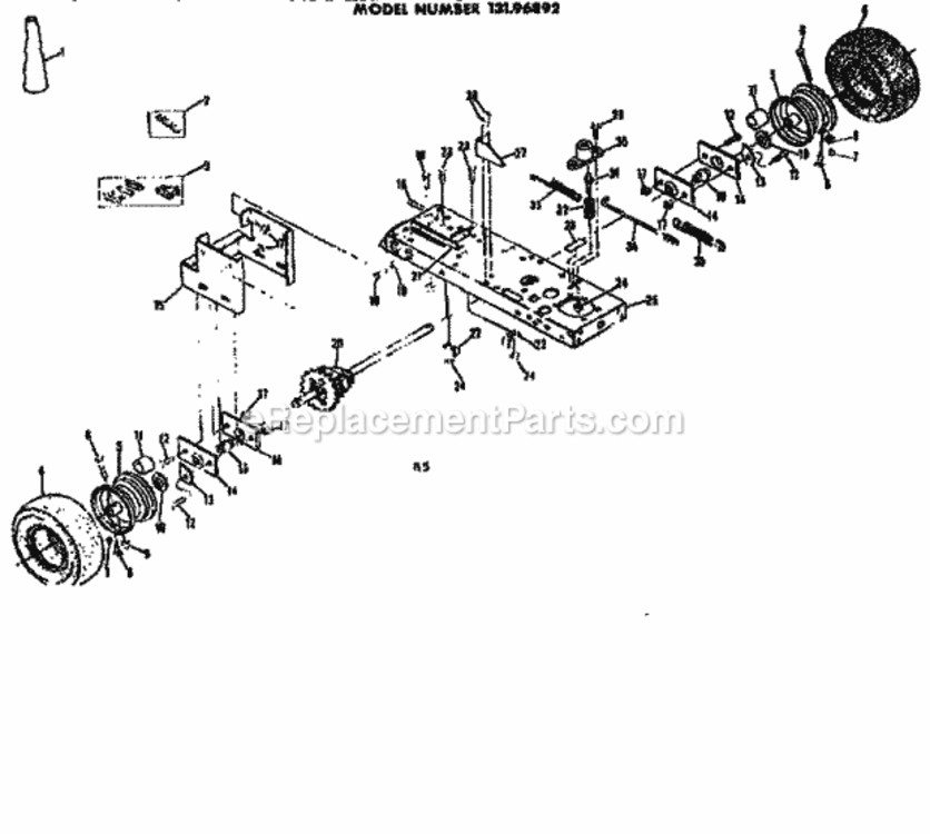 Page B Diagram and Parts List for 13196892  Craftsman Lawn Tractor