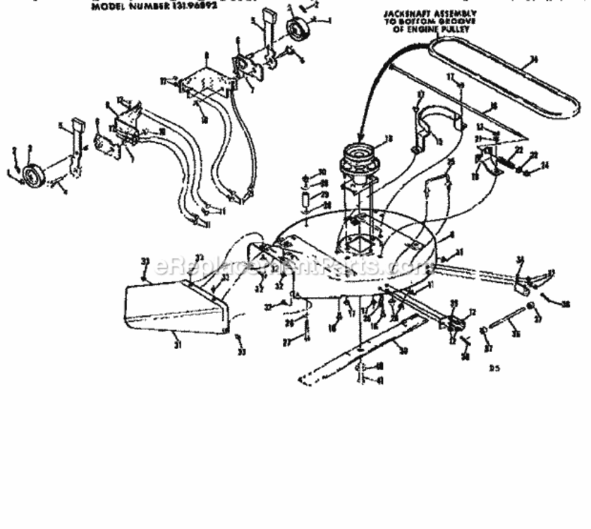 Page D Diagram and Parts List for 13196892  Craftsman Lawn Tractor