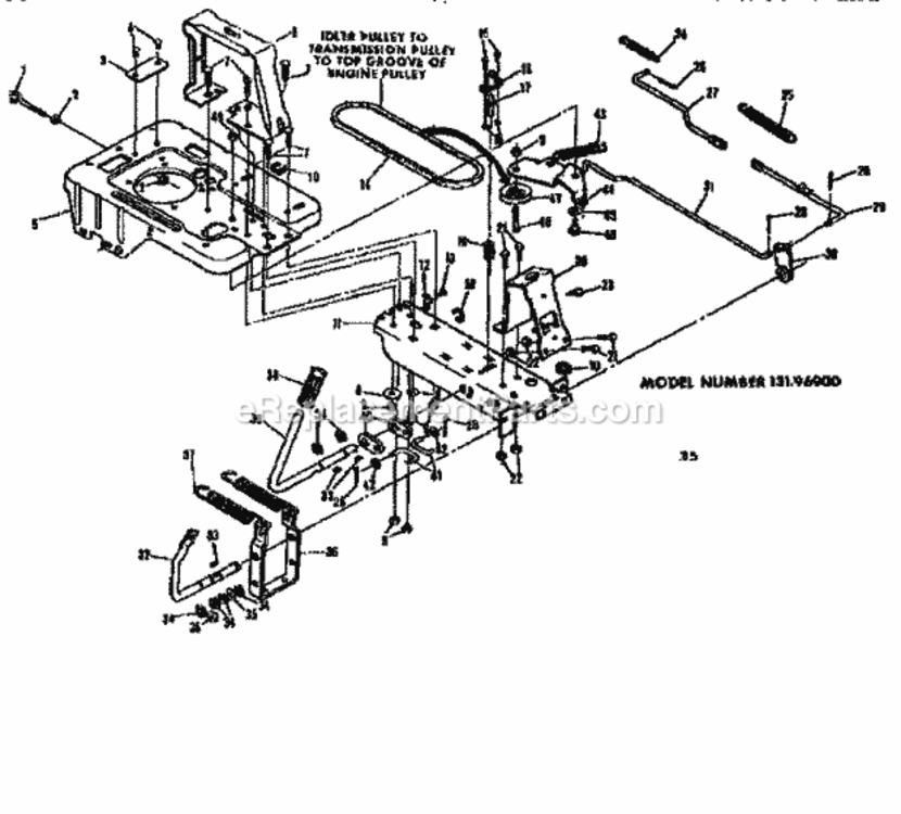 Page B Diagram and Parts List for 13196900  Craftsman Lawn Tractor