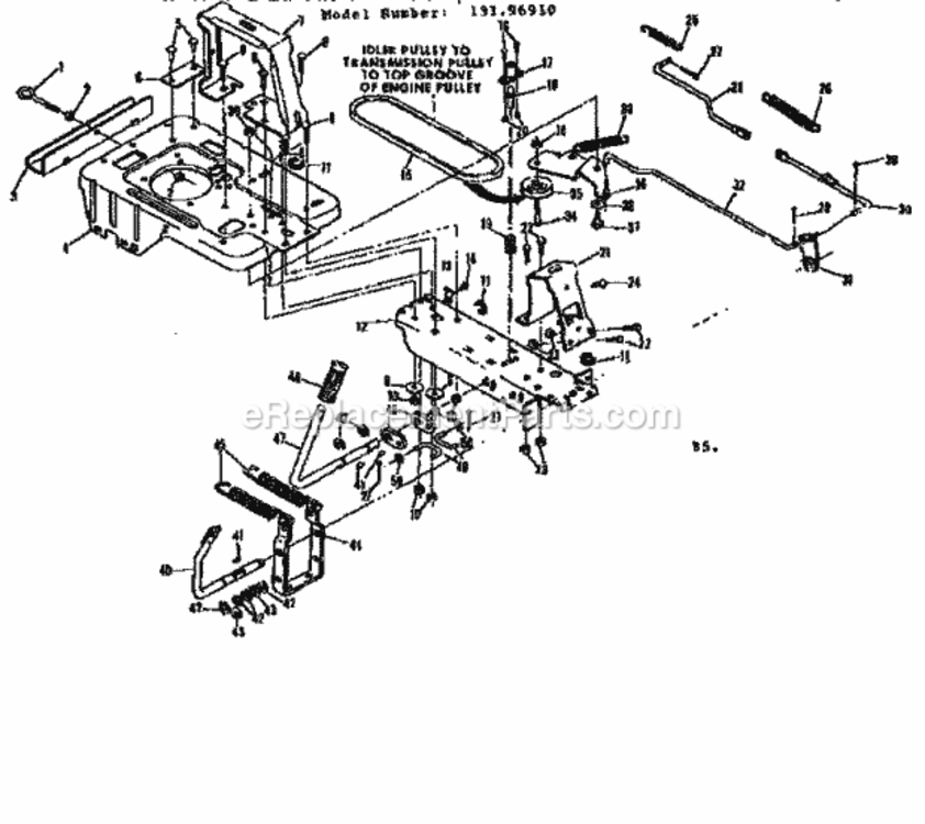 Page B Diagram and Parts List for 13196910  Craftsman Lawn Tractor