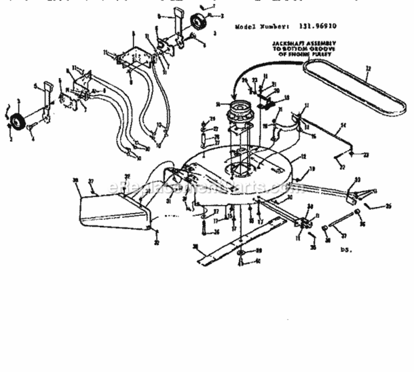 Page D Diagram and Parts List for 13196910  Craftsman Lawn Tractor