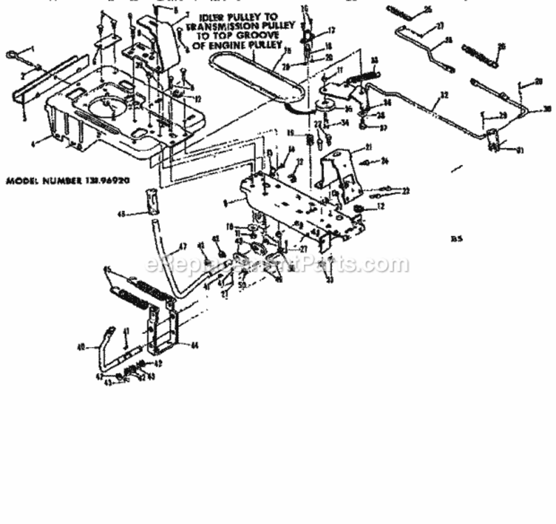 Page B Diagram and Parts List for 13196920  Craftsman Lawn Tractor