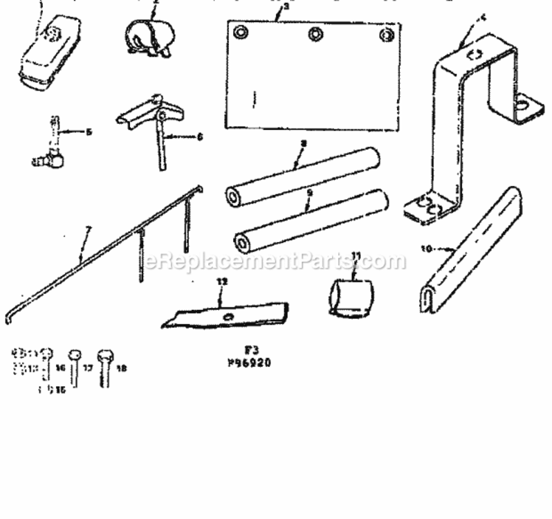 Page F Diagram and Parts List for 13196920  Craftsman Lawn Tractor