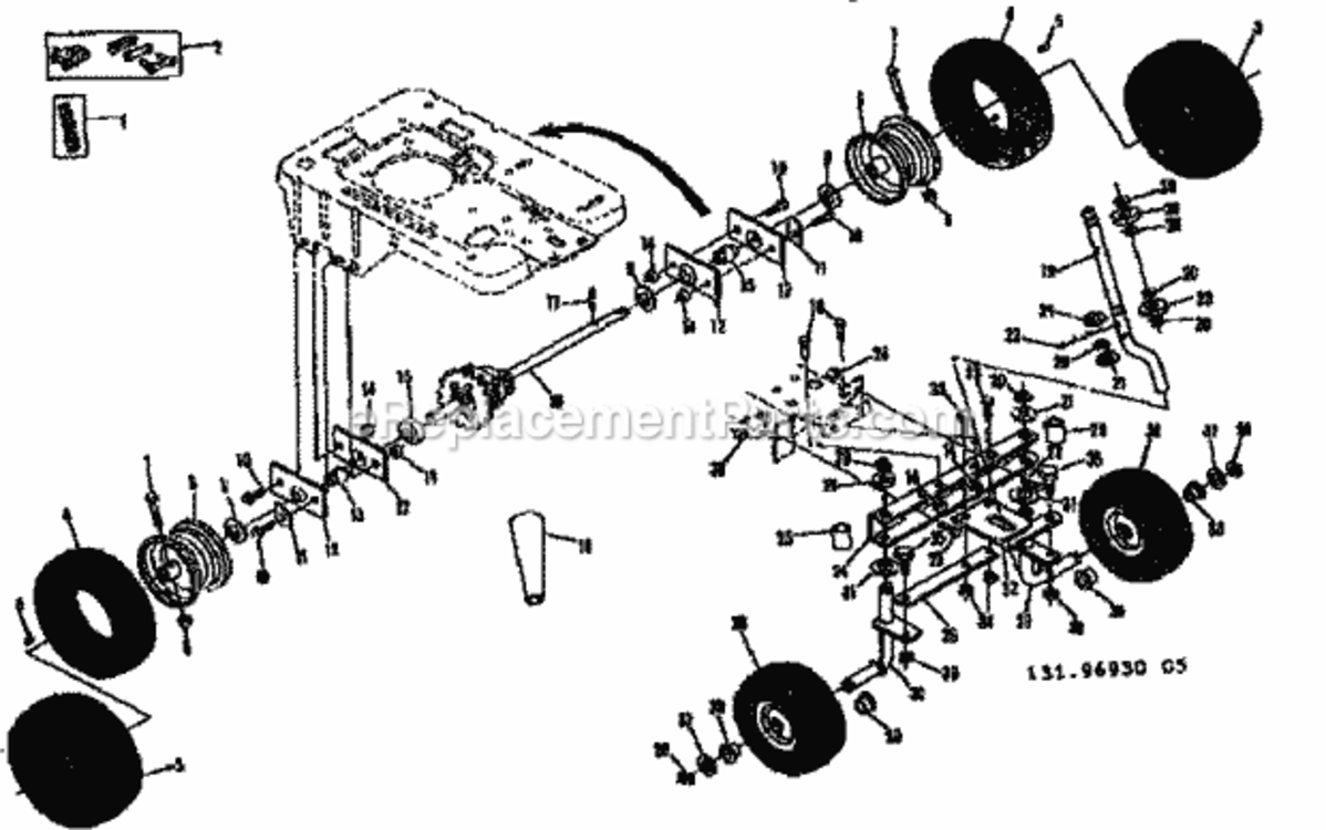 Page C Diagram and Parts List for 13196930  Craftsman Lawn Tractor