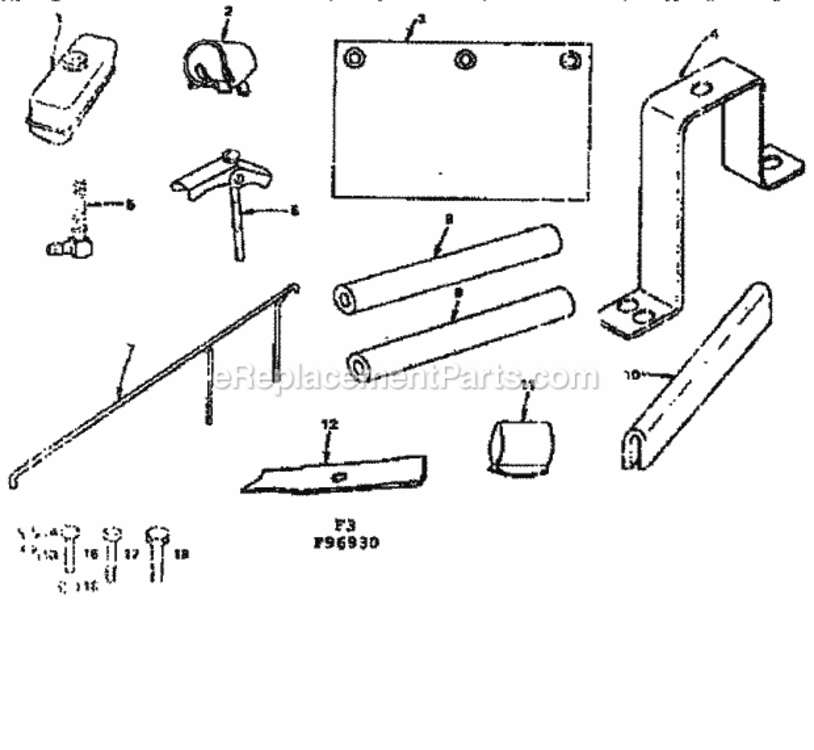 Page F Diagram and Parts List for 13196930  Craftsman Lawn Tractor