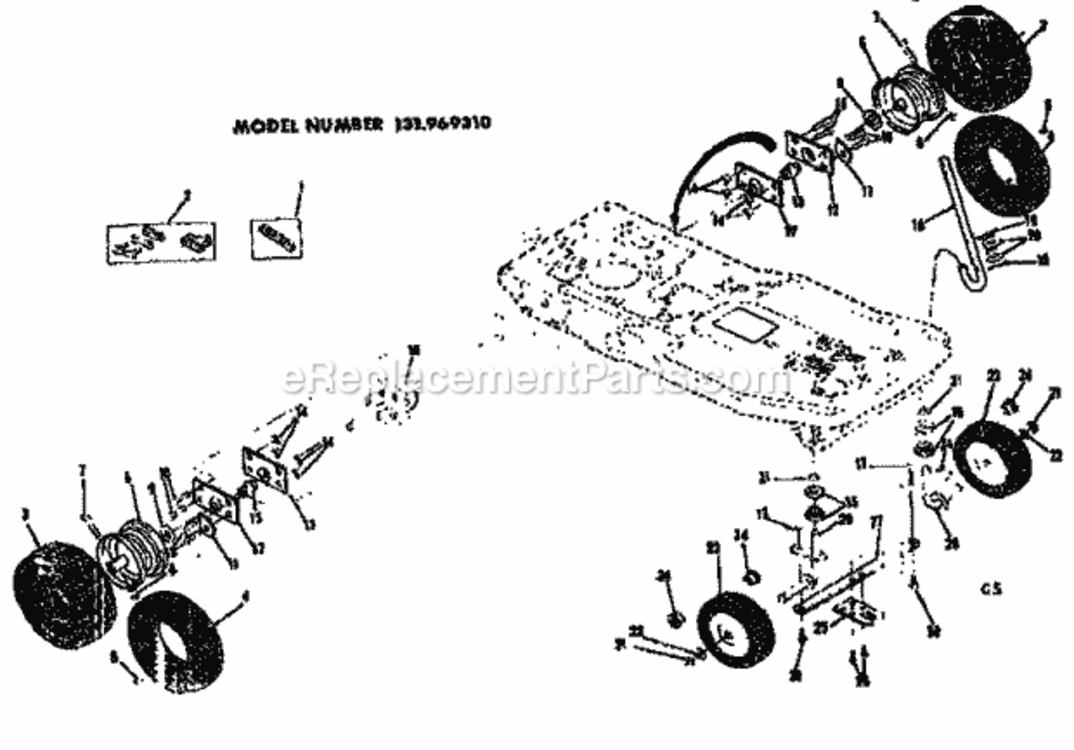 Page C Diagram and Parts List for 131969310  Craftsman Lawn Tractor
