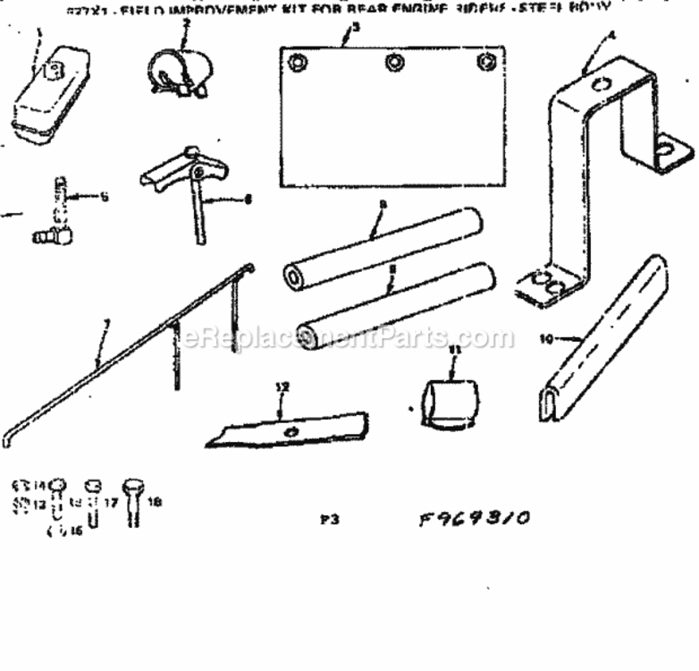 Page F Diagram and Parts List for 131969310  Craftsman Lawn Tractor