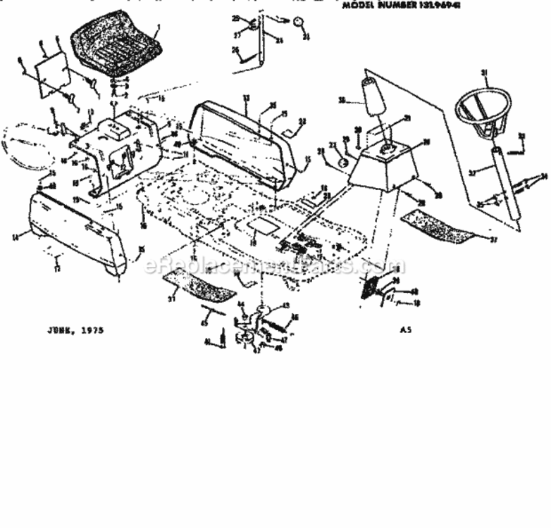 Page A Diagram and Parts List for 13196941  Craftsman Lawn Tractor