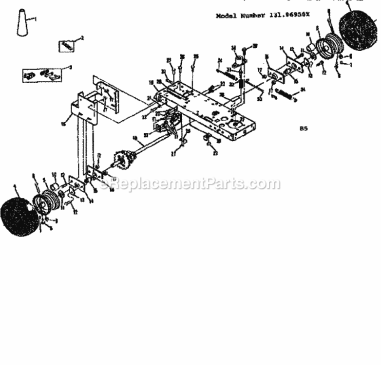 Page B Diagram and Parts List for 13196950X  Craftsman Lawn Tractor