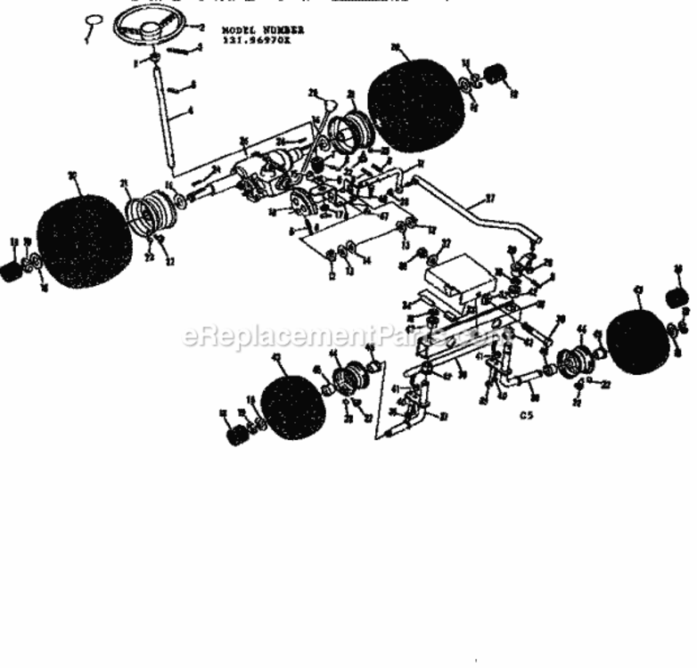 Page C Diagram and Parts List for 13196970X  Craftsman Lawn Tractor