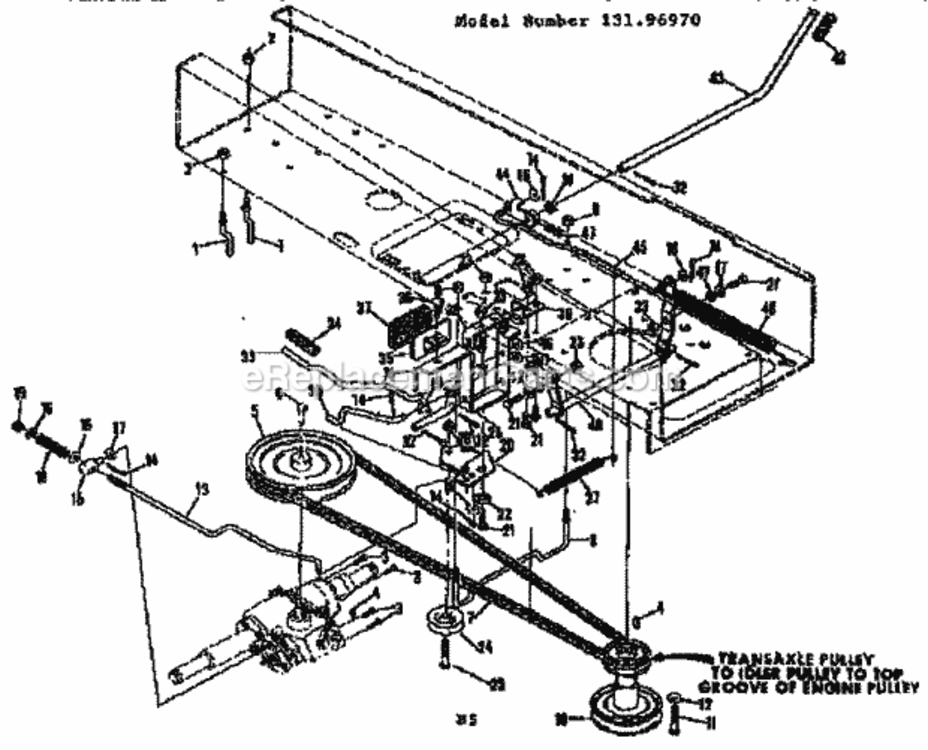 Page B Diagram and Parts List for 13196970  Craftsman Lawn Tractor