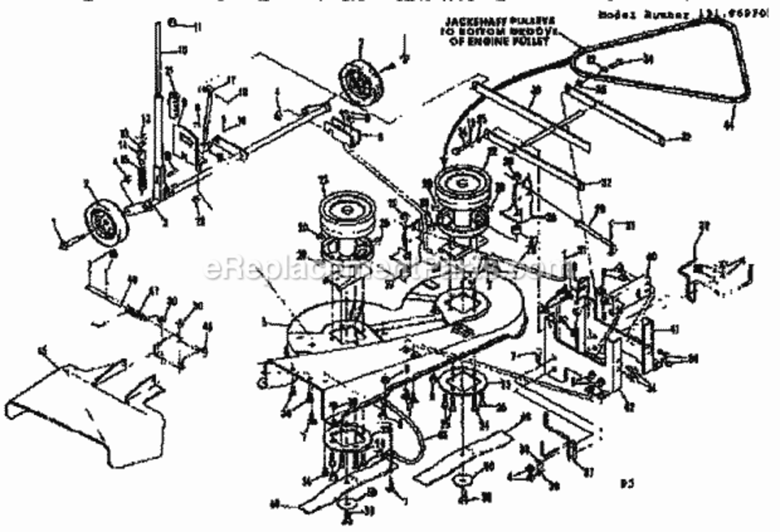 Page D Diagram and Parts List for 13196970  Craftsman Lawn Tractor