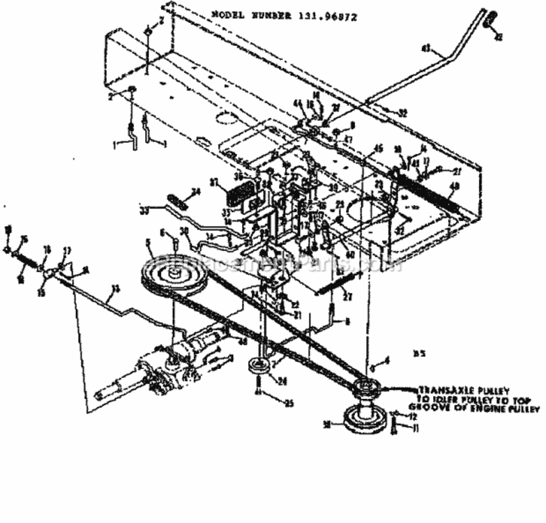 Page B Diagram and Parts List for 13196972  Craftsman Lawn Tractor