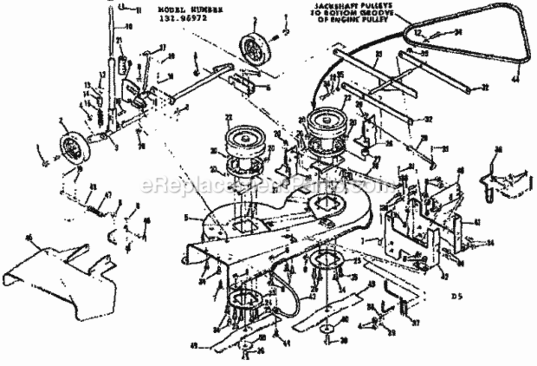 Page D Diagram and Parts List for 13196972  Craftsman Lawn Tractor