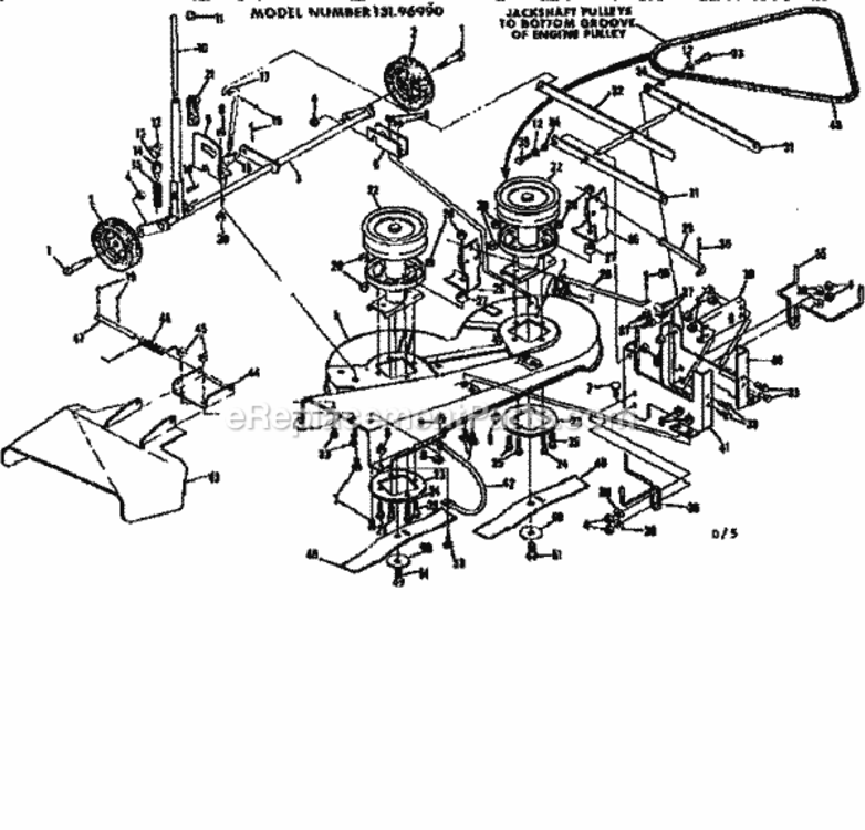 Page D Diagram and Parts List for 13196990  Craftsman Lawn Tractor